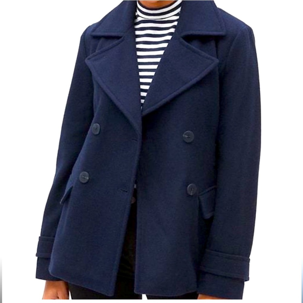 Gap Navy A Line Short Peacoat —63%Wool Petite Small